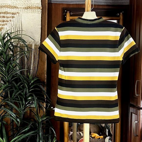 Vintage 90s Guess Jeans Striped Tee XS USA Made Unisex Streetwear Hip Hop Retro - Picture 4 of 10